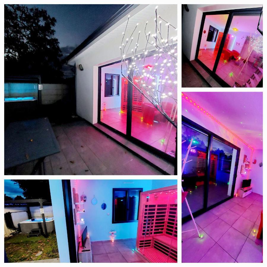 Un Séjour Romantique en couple avec Jacuzzi privé Chromothérapie Jardin Maison privée Ychoux Exterior foto